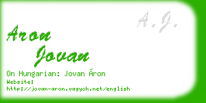 aron jovan business card